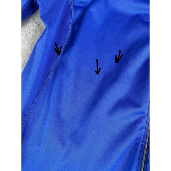 Nike Dri-Fit Women’s Full Zip Blue Athletic Jacket Size Med Thumb Holes Pockets - Picture 8 of 16